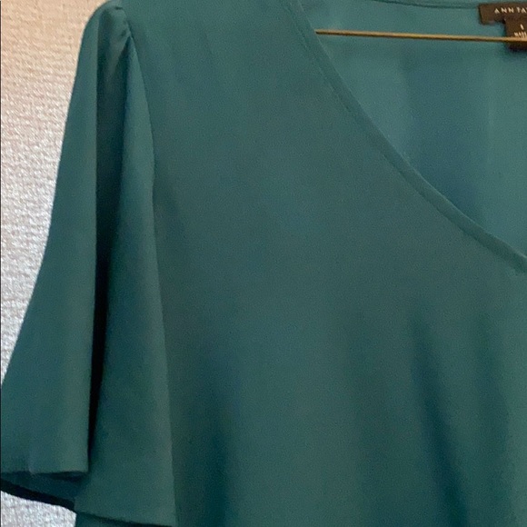 Ann Taylor v neck teal blouse EUC - Picture 5 of 5